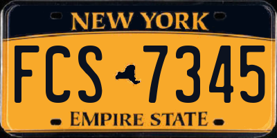 NY license plate FCS7345