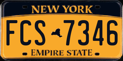 NY license plate FCS7346
