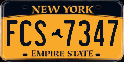 NY license plate FCS7347