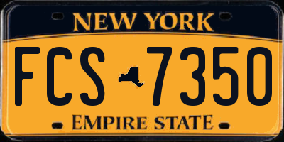 NY license plate FCS7350