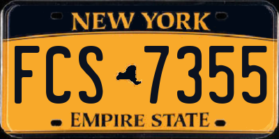 NY license plate FCS7355