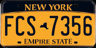 NY license plate FCS7356