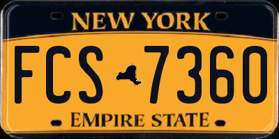 NY license plate FCS7360