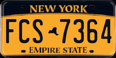NY license plate FCS7364