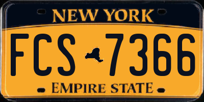 NY license plate FCS7366