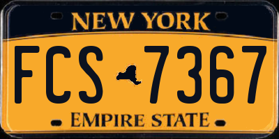 NY license plate FCS7367