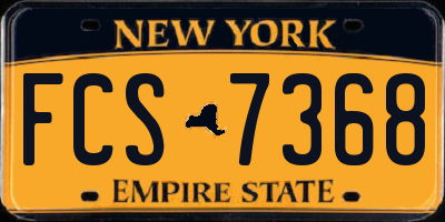 NY license plate FCS7368