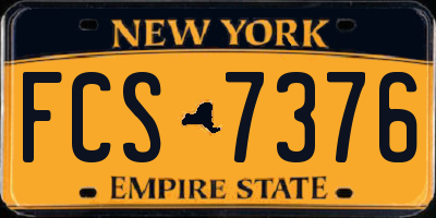 NY license plate FCS7376