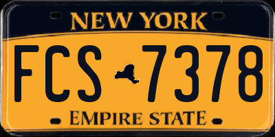 NY license plate FCS7378