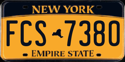 NY license plate FCS7380