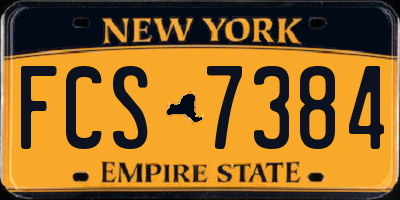 NY license plate FCS7384