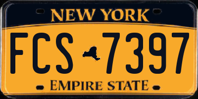 NY license plate FCS7397