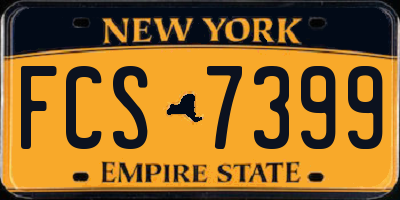 NY license plate FCS7399