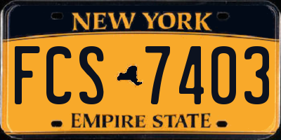 NY license plate FCS7403