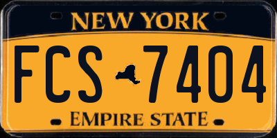 NY license plate FCS7404