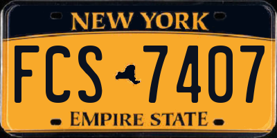 NY license plate FCS7407