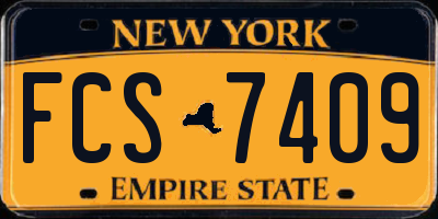 NY license plate FCS7409