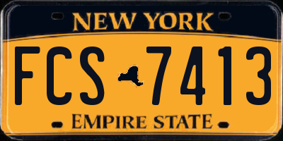 NY license plate FCS7413