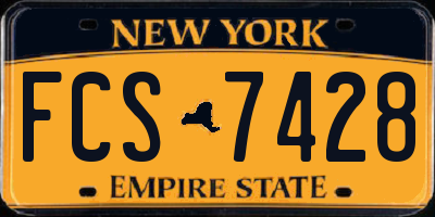 NY license plate FCS7428