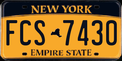NY license plate FCS7430