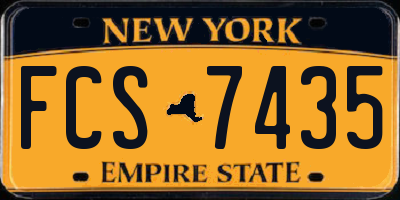 NY license plate FCS7435