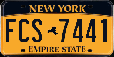 NY license plate FCS7441