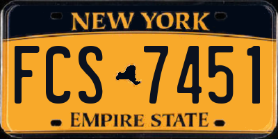 NY license plate FCS7451
