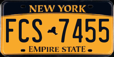 NY license plate FCS7455