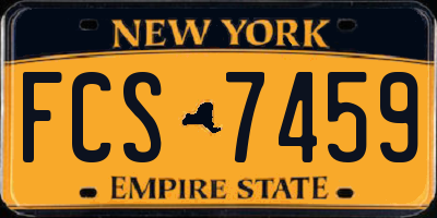 NY license plate FCS7459