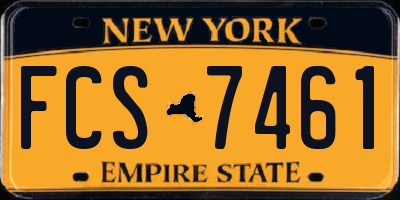 NY license plate FCS7461
