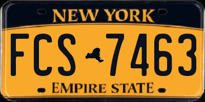 NY license plate FCS7463
