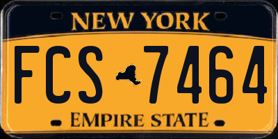 NY license plate FCS7464