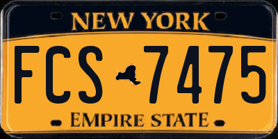 NY license plate FCS7475