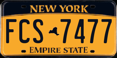 NY license plate FCS7477