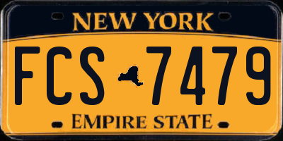 NY license plate FCS7479