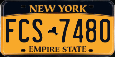 NY license plate FCS7480