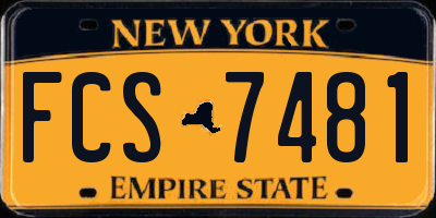 NY license plate FCS7481