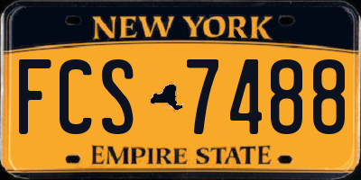 NY license plate FCS7488