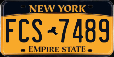 NY license plate FCS7489