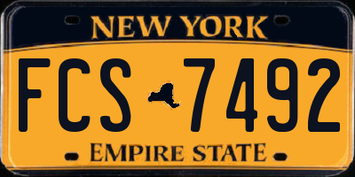 NY license plate FCS7492