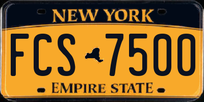 NY license plate FCS7500