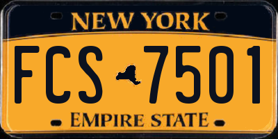 NY license plate FCS7501