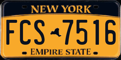 NY license plate FCS7516
