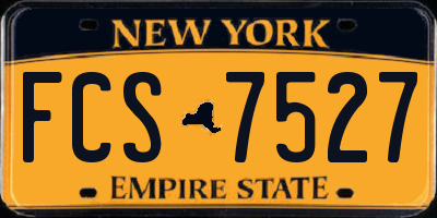 NY license plate FCS7527