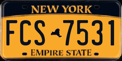 NY license plate FCS7531