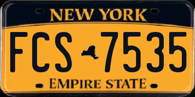 NY license plate FCS7535