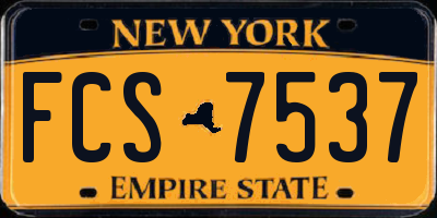 NY license plate FCS7537