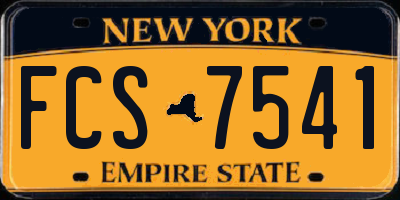 NY license plate FCS7541