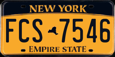 NY license plate FCS7546