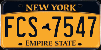 NY license plate FCS7547